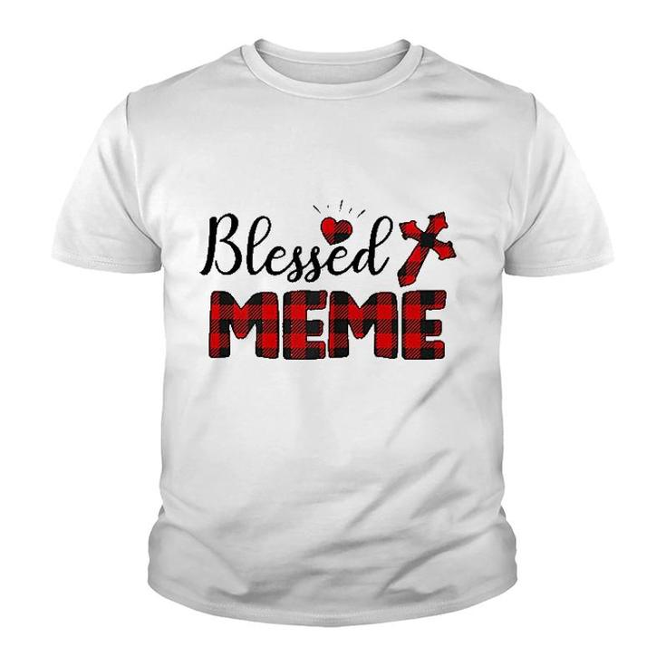 Blessed Meme Christian Cross Heart Youth T-shirt