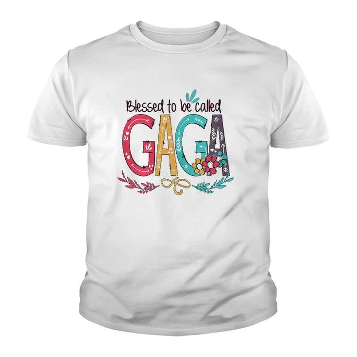 Blessed To Be Called Gaga Colorful Mother's Day Gift Youth T-shirt