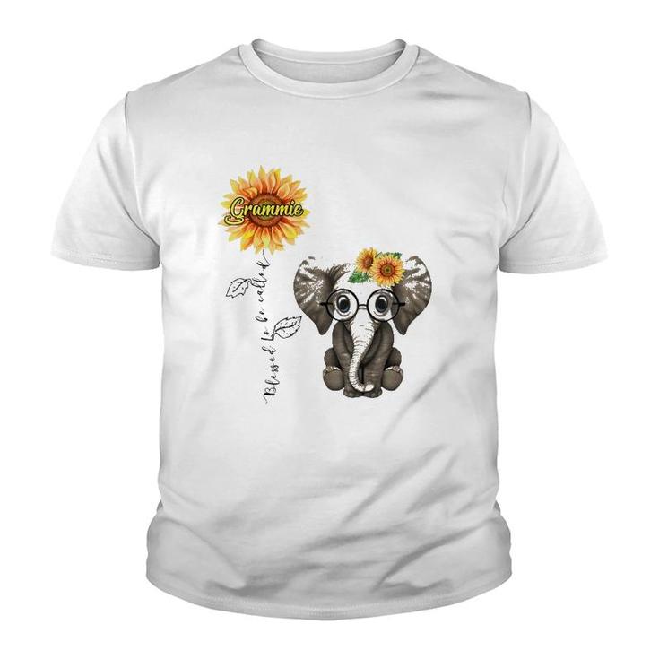 Blessed To Be Called Grammie Hippie Elephant Mother's Day Youth T-shirt