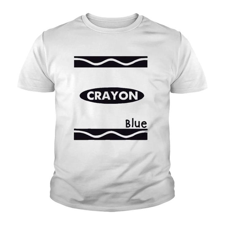 Blue Crayon Graphic Halloween Costume Group Team Matching Youth T-shirt
