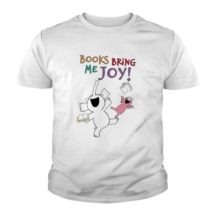 Books Bring Me Joy  Book Lover Reading Elephant And Pig Youth T-shirt