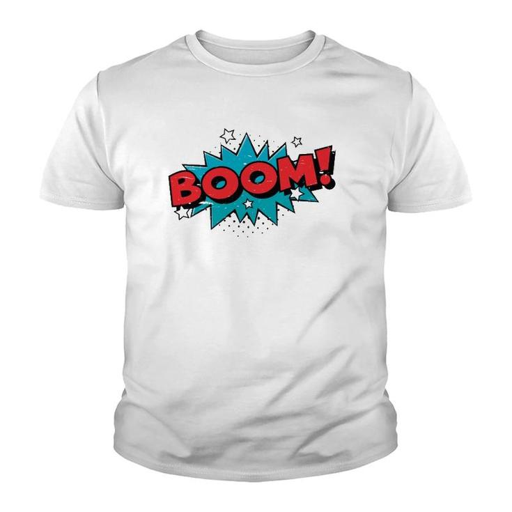 Boom Comic Book Cartoon Funny Pop Art Design Vintage  Youth T-shirt
