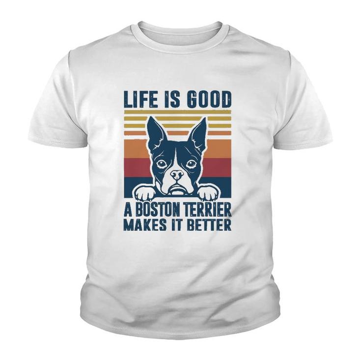 Boston Terrier Gifts For Women Men Boston Terrier Dad Mom Youth T-shirt