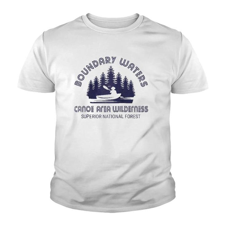 Boundary Waters Canoe Area Distressed Minnesota Bwca Gift Raglan Baseball Tee Youth T-shirt
