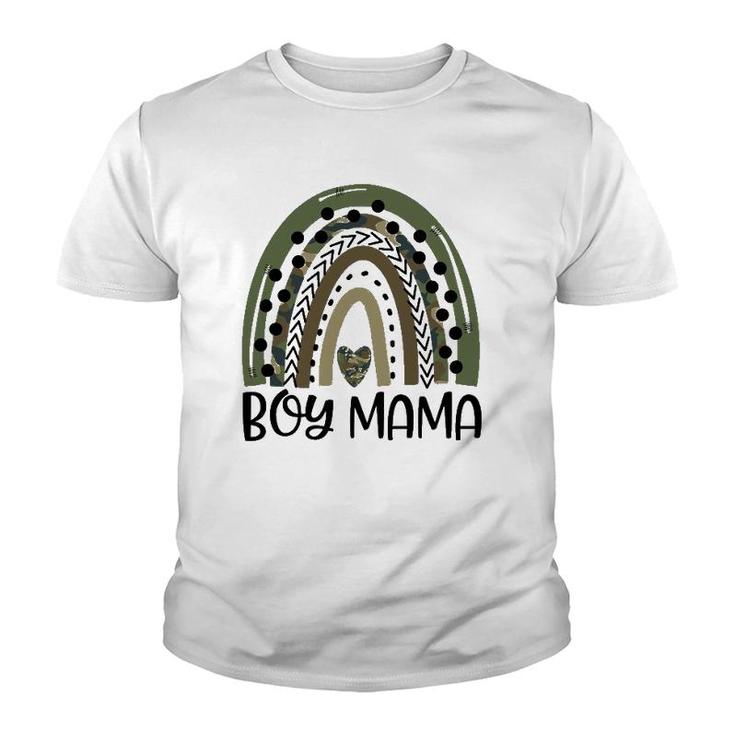 Boy Mom Rainbow Camo Leopard Funny Mom Mothers Day Gift Youth T-shirt