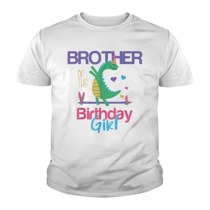 Brother Of The Birthday Girl Dinosaur Theme Matching Family  Youth T-shirt