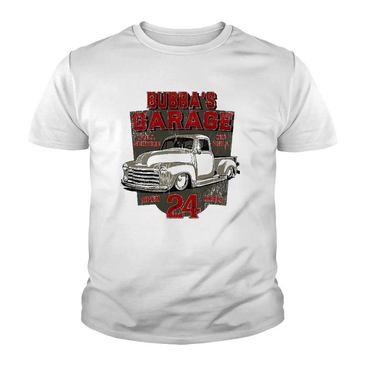Bubba's Garage Hot Rod Classic Vintage Street Rod Design Youth T-shirt