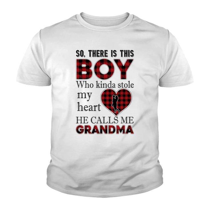 Buffalo Plaid He Call Me Grandma Youth T-shirt