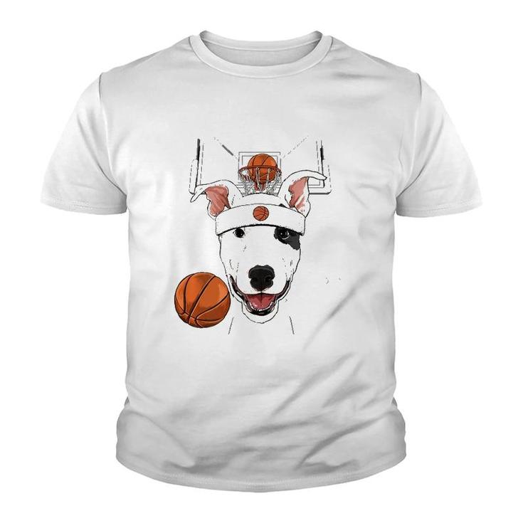 Bull Terrier Basketball Dog Lovers Basketball Player  Youth T-shirt