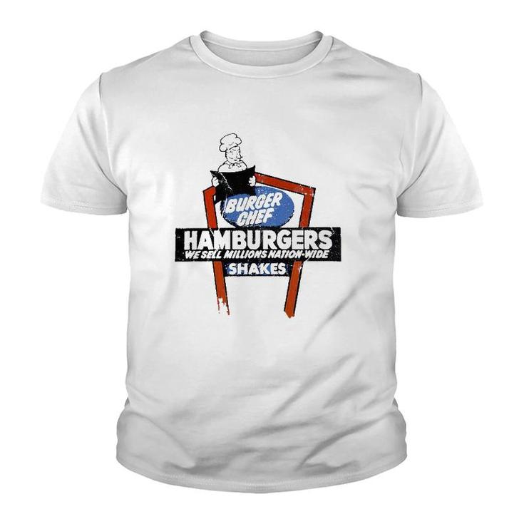 Burger Chef Vintage Sign Hamburgers Lover Gift Youth T-shirt