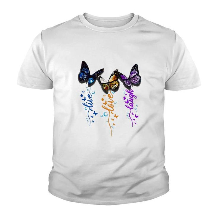 Butterfly Live Love Laugh Youth T-shirt