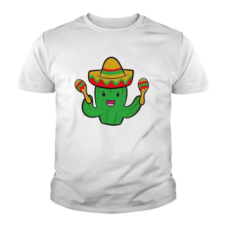Cactus With Sombrero Cinco De Mayo Mexican Cactus Youth T-shirt