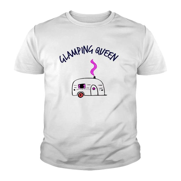 Camping And Glamping Tees Glamping Queen Happy Glamper Tee Youth T-shirt