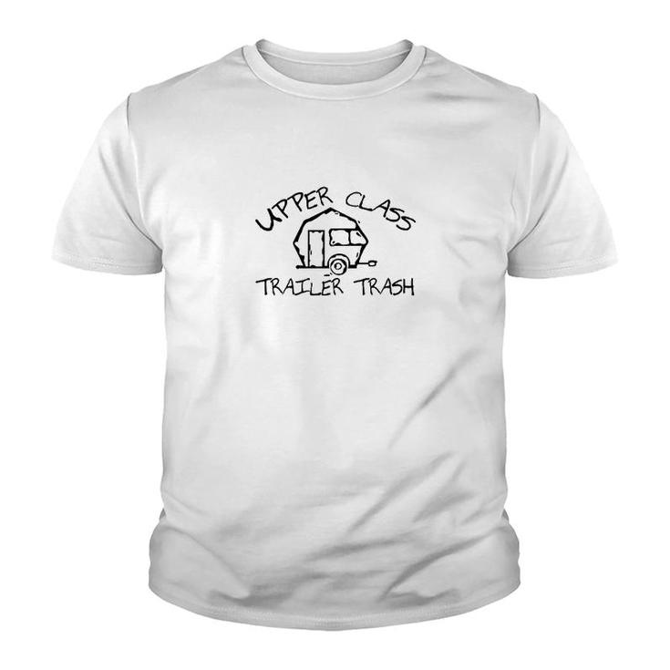 Camping Upper Class Trailer Trash Youth T-shirt