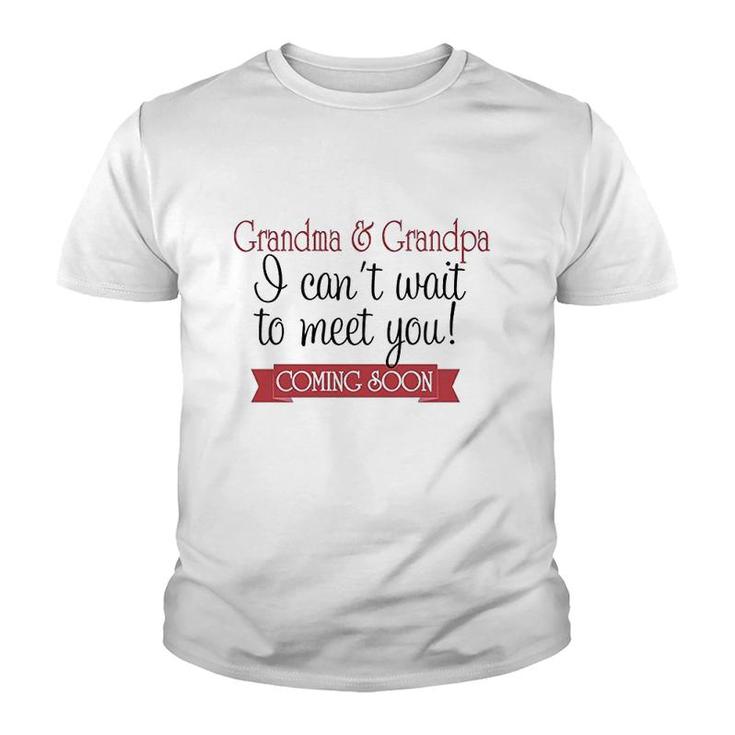 Cant Wait To Meet Grandparents Youth T-shirt
