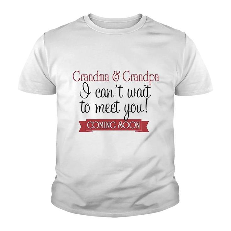 Cant Wait To Meet Grandparents Youth T-shirt