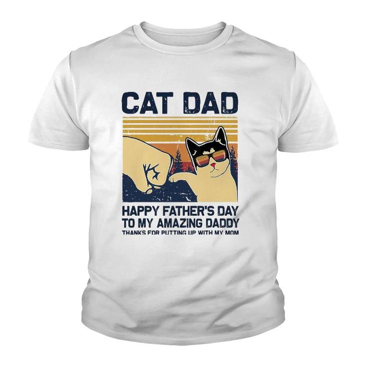 Cat Dad-Happy Father's Day To My Amazing Daddy Youth T-shirt