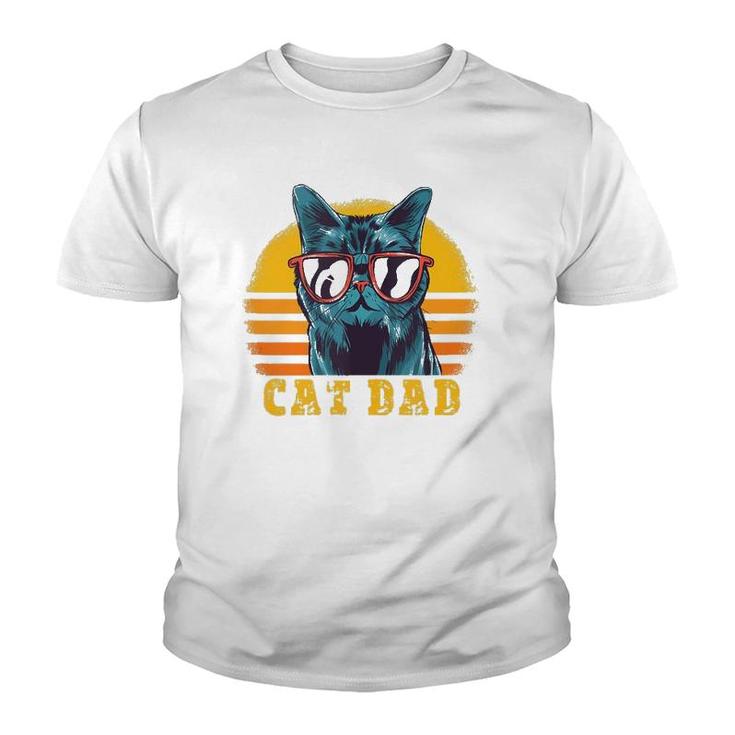 Cat Dad - Vintage Cat Sunglasses - Best Cat Dad Youth T-shirt