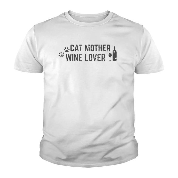 Cat Mother Wine Loverfor Women Ladies Youth T-shirt