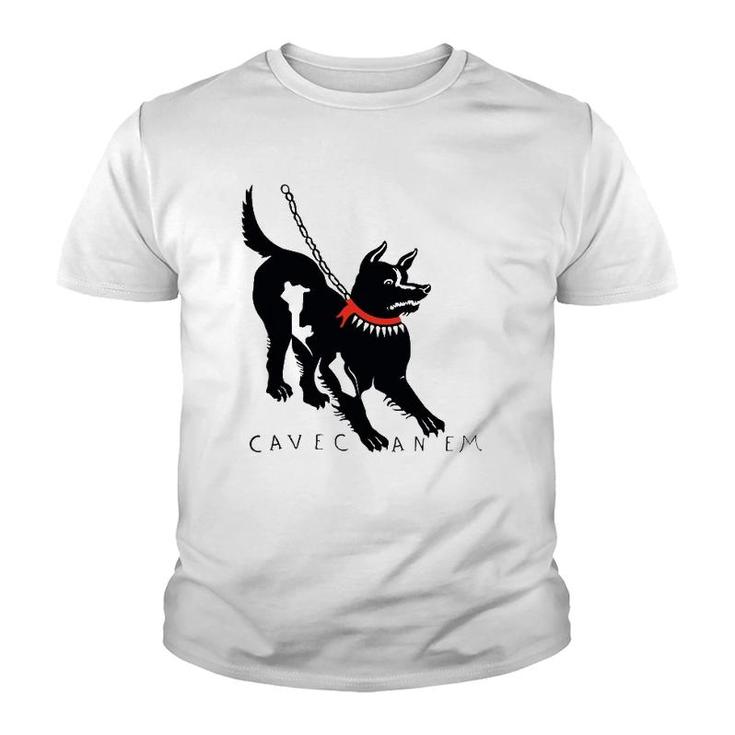 Cave Canem Beware Of Dog Youth T-shirt
