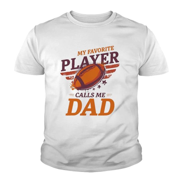 Cheer Dad And Husband Football Design Favorite Child Youth T-shirt