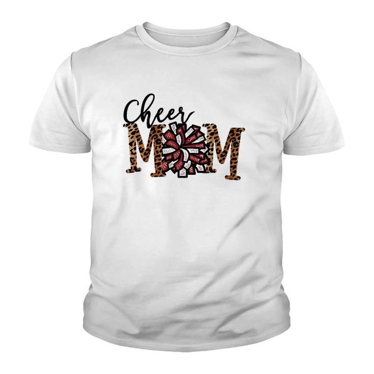 Cheer Mom Cheerleader Mother's Day Leopard Print Youth T-shirt