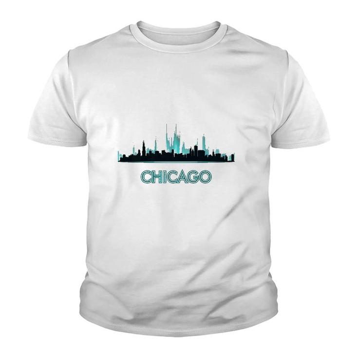 Chicago Skyline Design Windy City Lovers Gift Nice Souvenir Premium Youth T-shirt