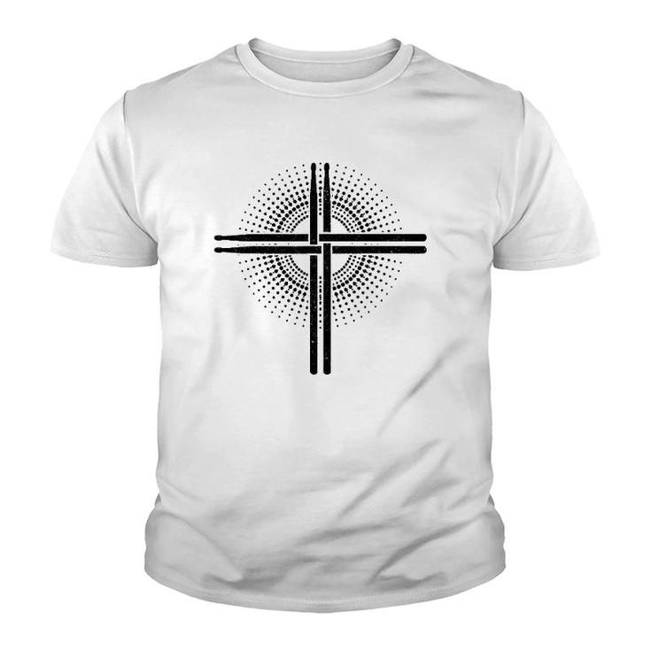 Christian Drummer Drum Sticks Cross Drumming For Jesus Youth T-shirt