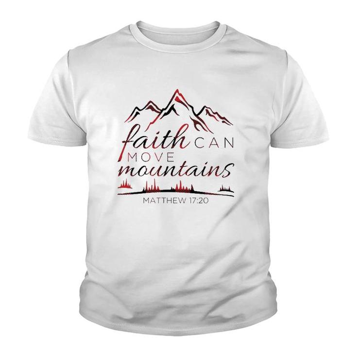 Christian Verse Gifts Women Mom Wife Faith Can Move Plaid  Youth T-shirt
