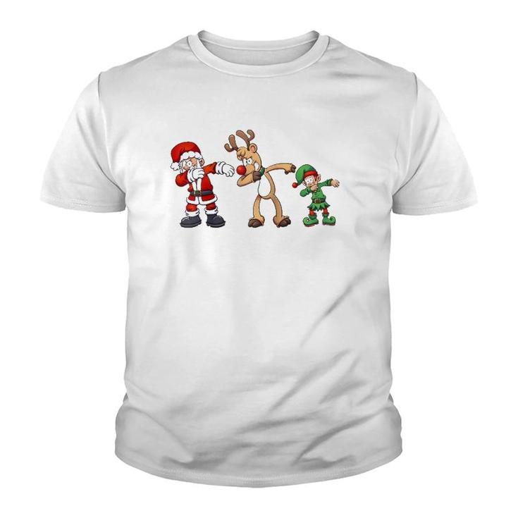 Christmas New Year Holiday , Xmas Santa Claus Dabbing Raglan Baseball Tee Youth T-shirt