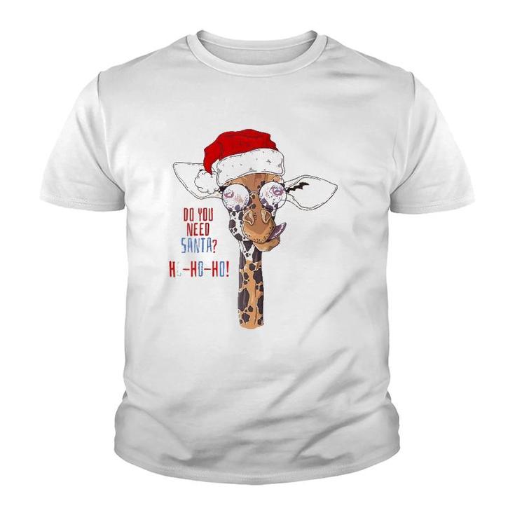 Christmas New Year Holiday , Xmas Santa Claus Giraffe Raglan Baseball Tee Youth T-shirt