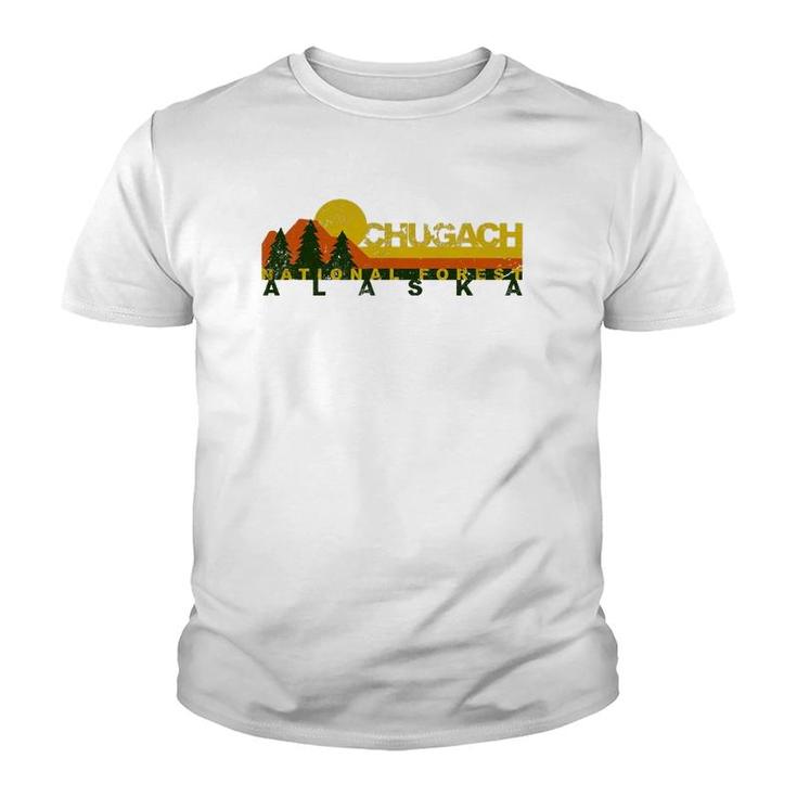 Chugach National Forest Vintage Retro Youth T-shirt