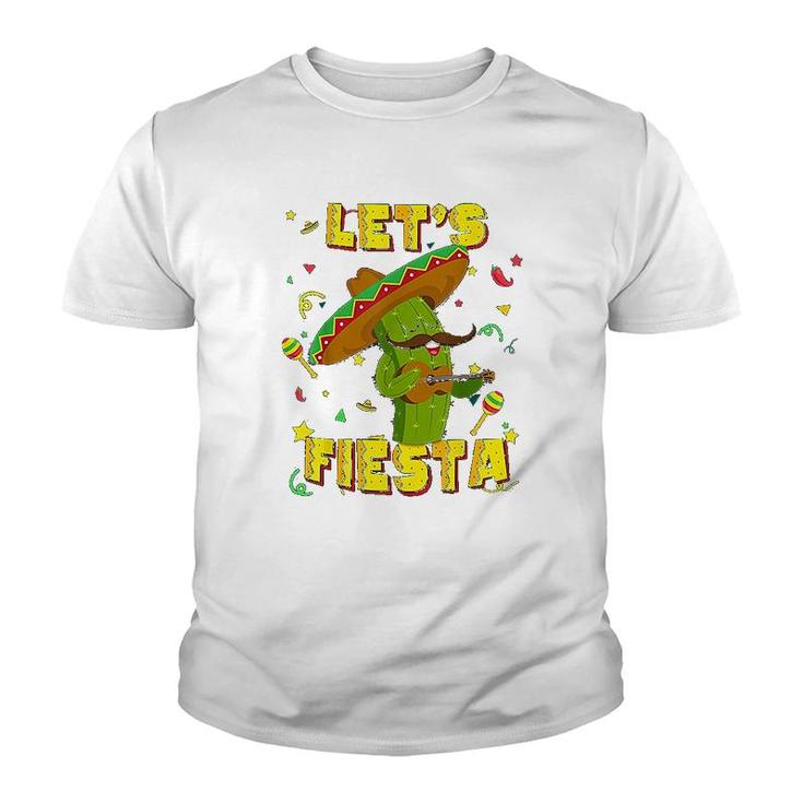 Cinco De Mayo Lets Fiesta Cactus Sombrero Hat Gift Youth T-shirt