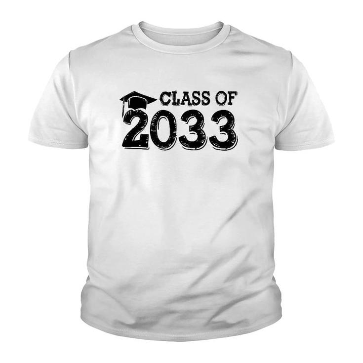 Class Of 2033 Grow With Me Handprints Space On Back Youth T-shirt