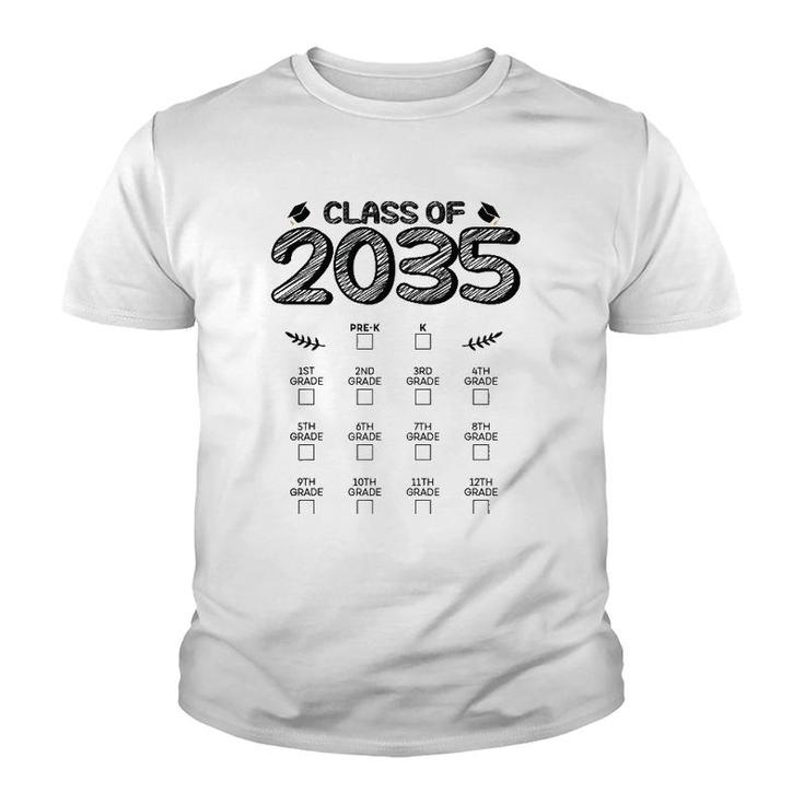 Class Of 2035 Graduation First Day Of School Grow With Me Youth T-shirt