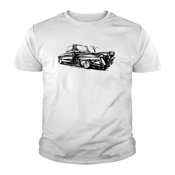Classic Truck  50S Vintage Automobile Automotive Art Youth T-shirt