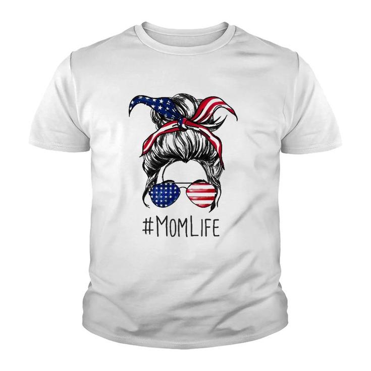 Classy Mom Life American Mom 4Th Of July Family Youth T-shirt