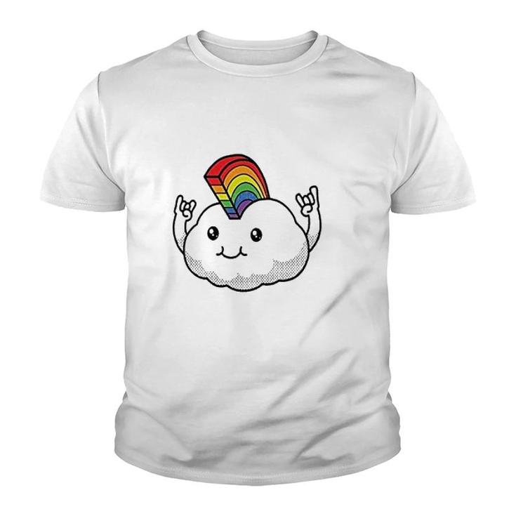 Cloud Rainbow Mohawk Gay Pride Youth T-shirt