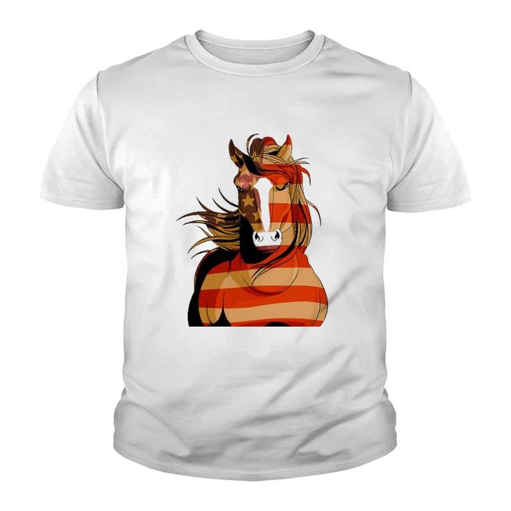 Clydesdale Horse Merica 4Th Of July American Patriotic Youth T-shirt