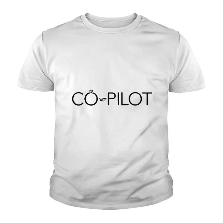 Co Pilot Wife Airplane Aviation Youth T-shirt
