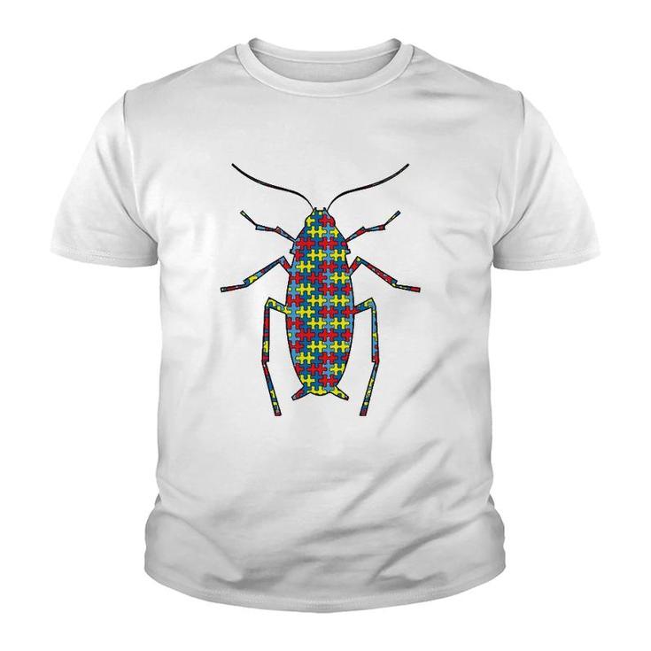 Cockroach Autism Awareness Kids Termite Puzzle Day Mom Gift Youth T-shirt