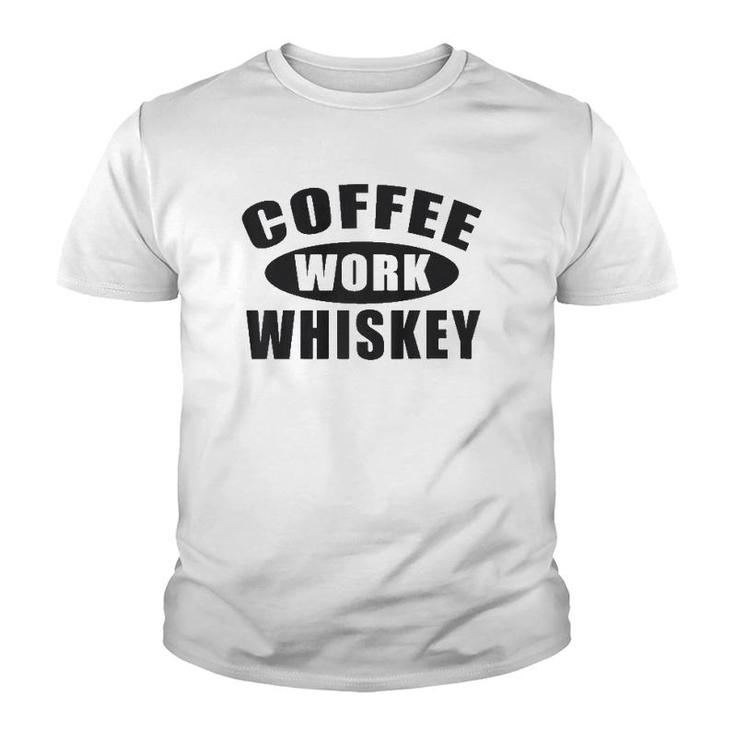 Coffee Work Whiskey Men's  Youth T-shirt