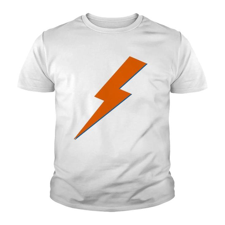 Cool Orange Blue Lightning Bolt Thunderlight Print Youth T-shirt