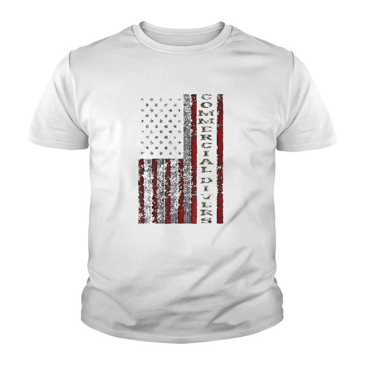 Cool Patriotic Commercial Divers Usa  Us Flag Youth T-shirt