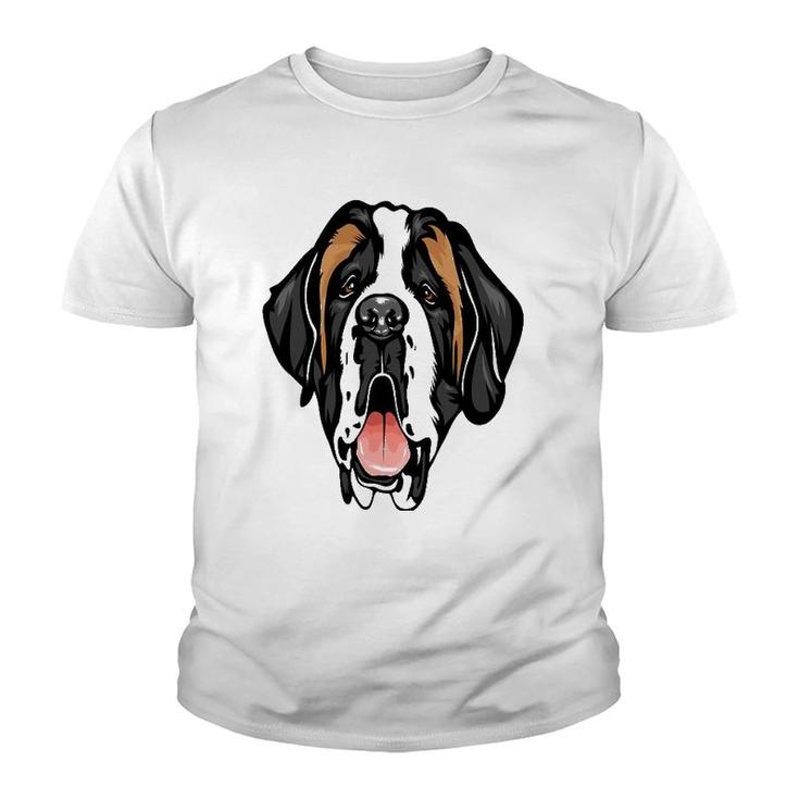 Cool Saint Bernard Face Pet Lover Youth T-shirt