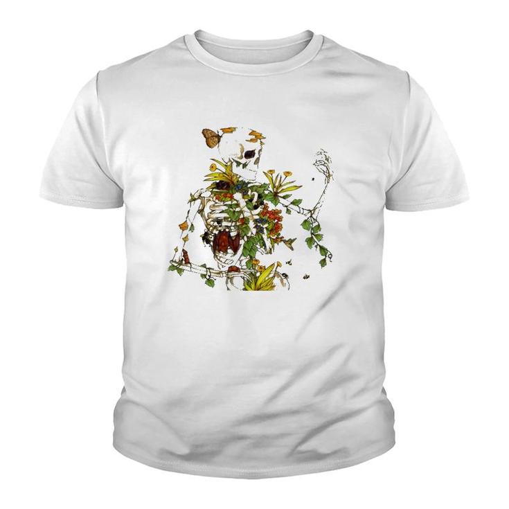 Cool Skeleton Plant Nature Youth T-shirt