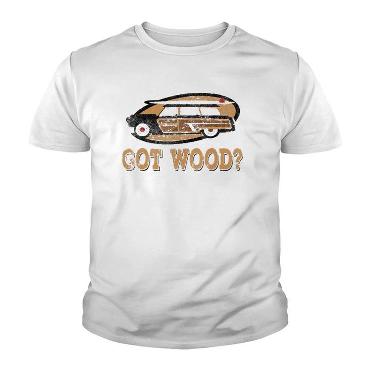 Cool Woody Wagon Hot Rod Surfer Youth T-shirt