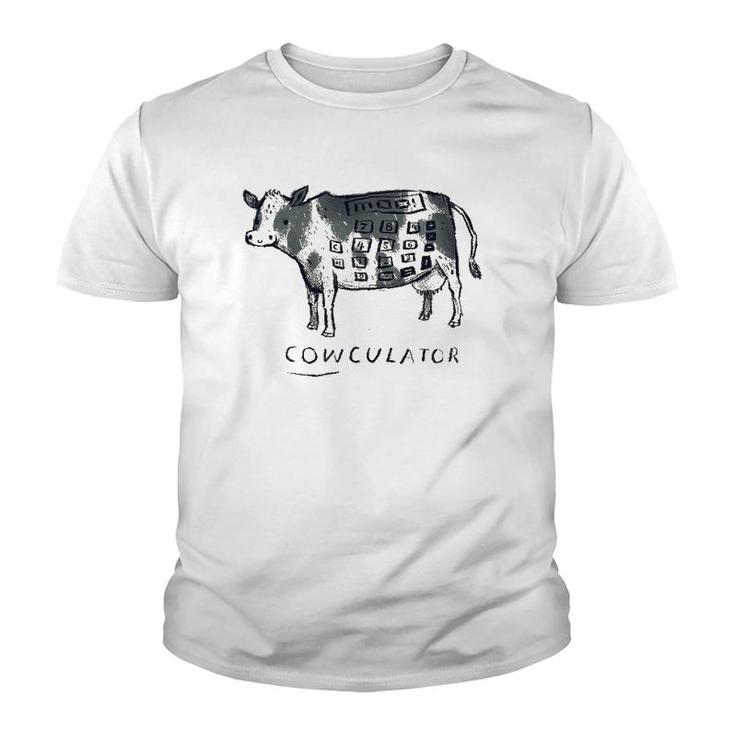 Cowculator Cow Cow Pun  Calculator Youth T-shirt