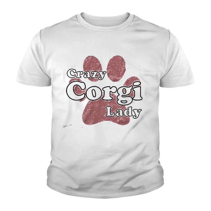 Crazy Corgi Lady Youth T-shirt