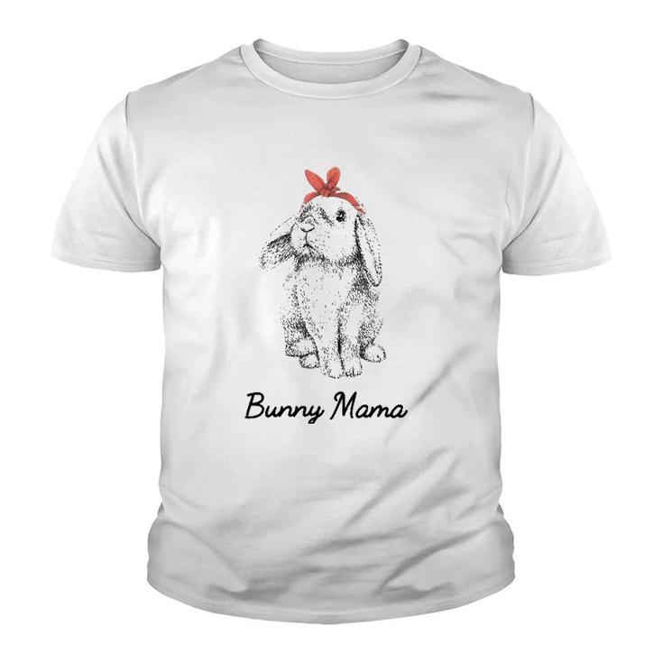 Cute Bunny Mama Lop Eared Rabbit Wearing Bandana Youth T-shirt